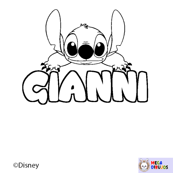Coloración del nombre GIANNI - decorado Stitch