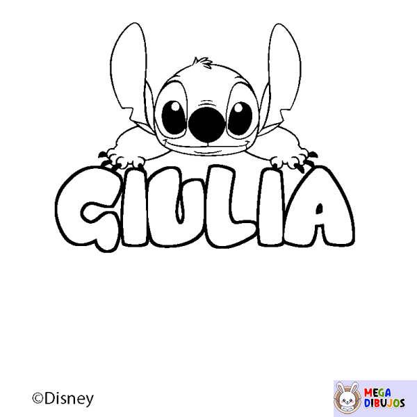 Coloración del nombre GIULIA - decorado Stitch