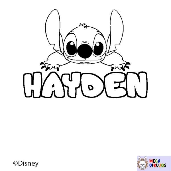 Coloración del nombre HAYDEN - decorado Stitch