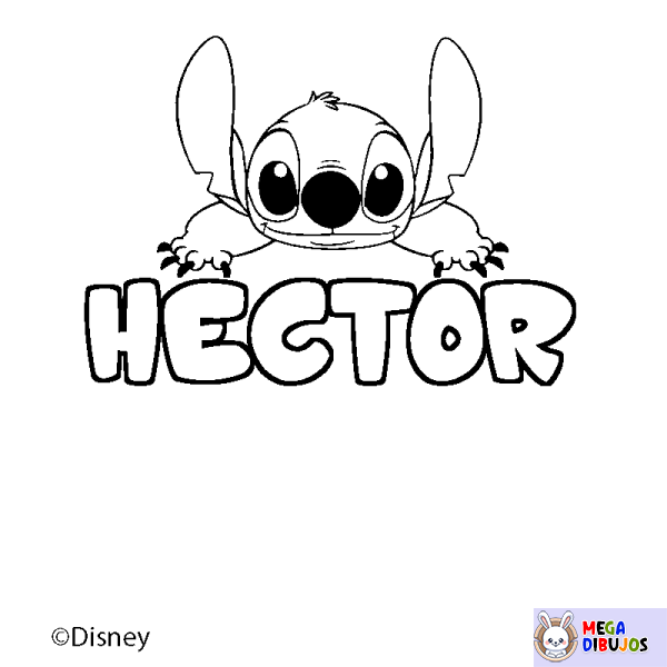 Coloración del nombre HECTOR - decorado Stitch