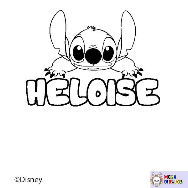 Coloración del nombre HELOISE - decorado Stitch