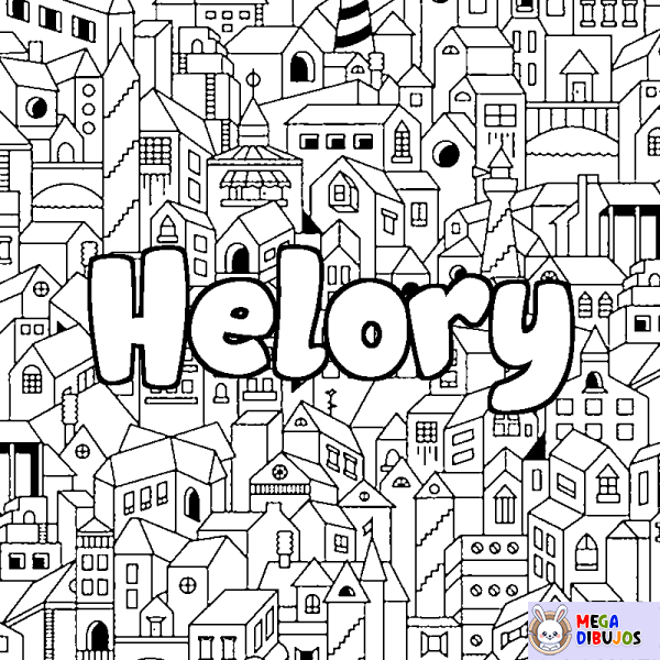 Coloración del nombre Helory - decorado ciudad