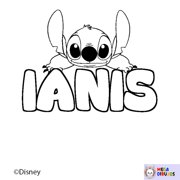 Coloración del nombre IANIS - decorado Stitch