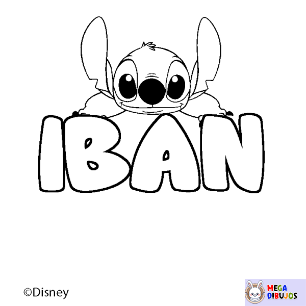 Coloración del nombre IBAN - decorado Stitch