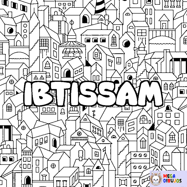 Coloración del nombre IBTISSAM - decorado ciudad
