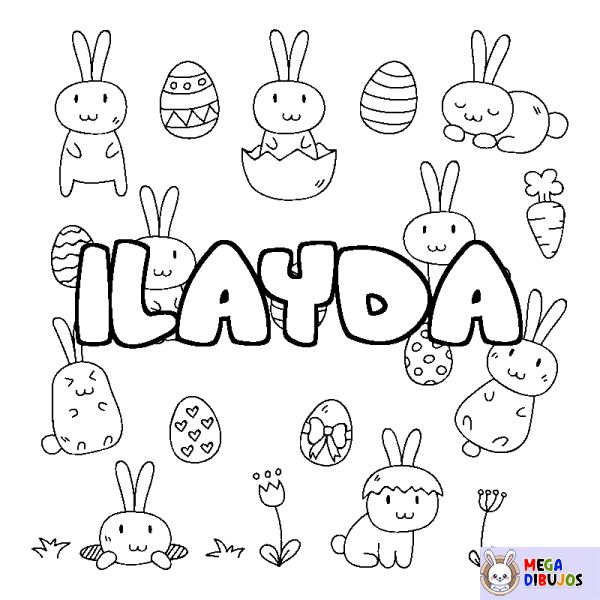 Coloración del nombre ILAYDA - decorado Pascua