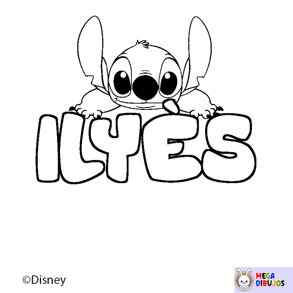 Coloración del nombre ILY&Egrave;S - decorado Stitch