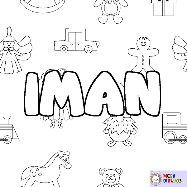 Coloración del nombre IMAN - decorado juguetes