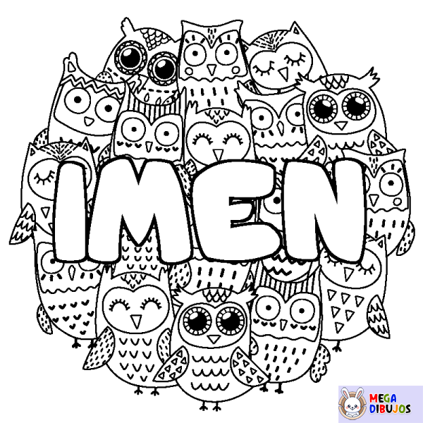 Coloración del nombre IMEN - decorado b&uacute;hos