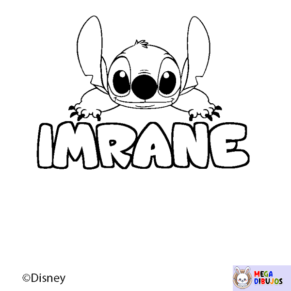 Coloración del nombre IMRANE - decorado Stitch