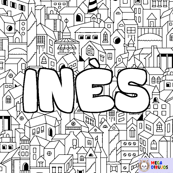 Coloración del nombre IN&Egrave;S - decorado ciudad