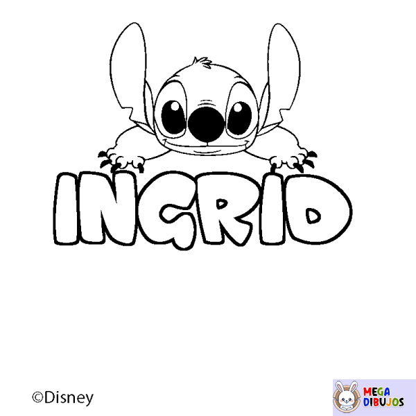 Coloración del nombre INGRID - decorado Stitch