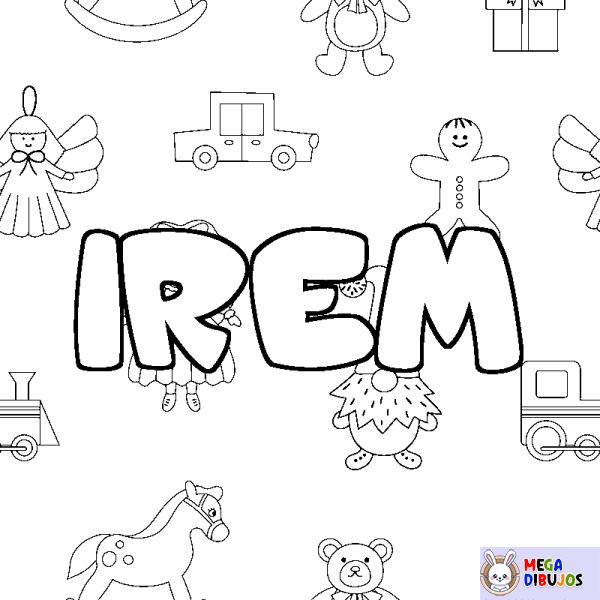 Coloración del nombre IREM - decorado juguetes