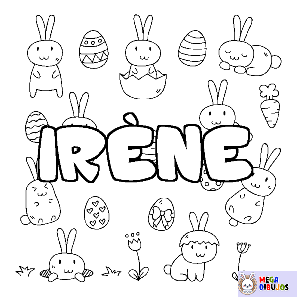 Coloración del nombre IR&Egrave;NE - decorado Pascua