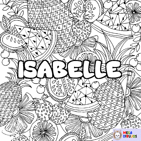 Coloración del nombre ISABELLE - decorado mandala de frutas