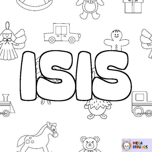 Coloración del nombre ISIS - decorado juguetes
