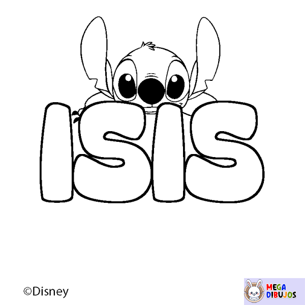 Coloración del nombre ISIS - decorado Stitch