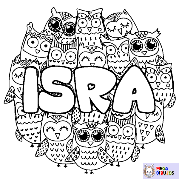Coloración del nombre ISRA - decorado b&uacute;hos