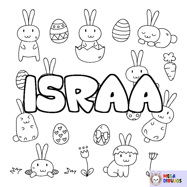 Coloración del nombre ISRAA - decorado Pascua