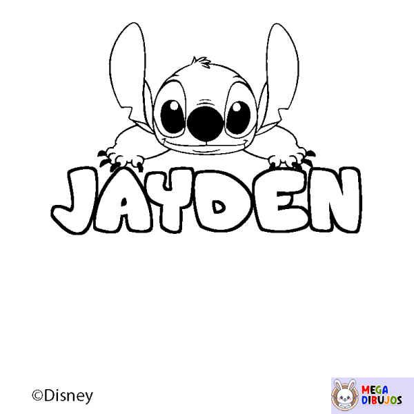 Coloración del nombre JAYDEN - decorado Stitch