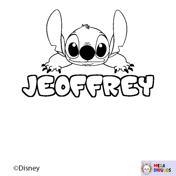 Coloración del nombre JEOFFREY - decorado Stitch