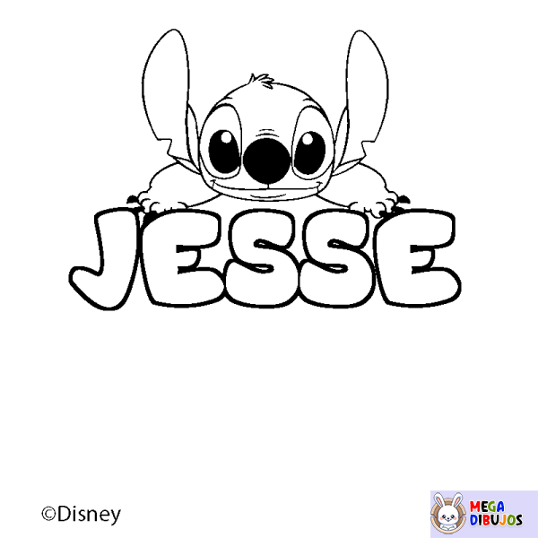 Coloración del nombre JESSE - decorado Stitch