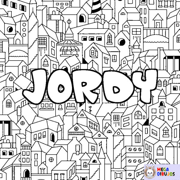 Coloración del nombre JORDY - decorado ciudad