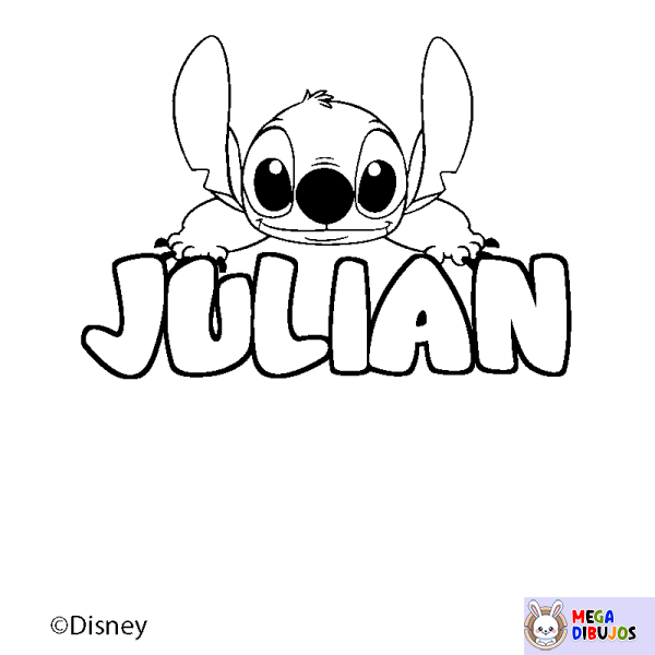 Coloración del nombre JULIAN - decorado Stitch