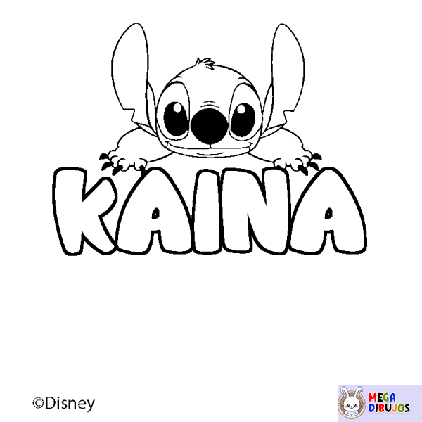 Coloración del nombre KAINA - decorado Stitch