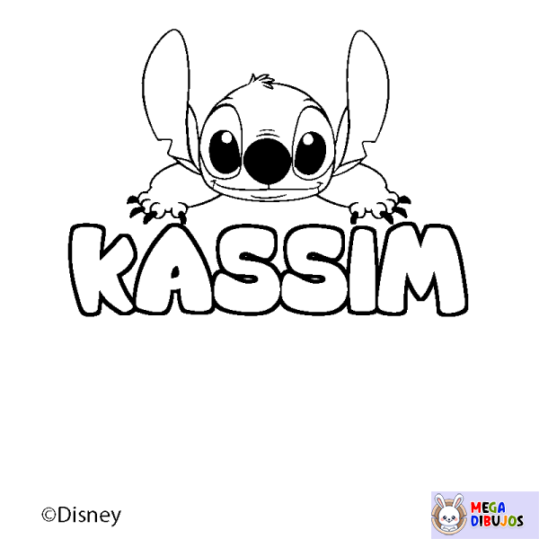 Coloración del nombre KASSIM - decorado Stitch