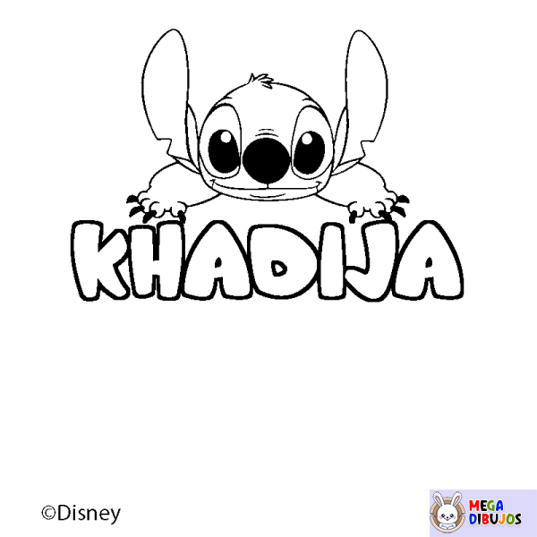 Coloración del nombre KHADIJA - decorado Stitch