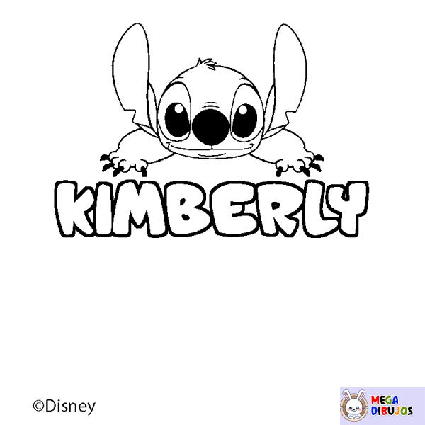 Coloración del nombre KIMBERLY - decorado Stitch