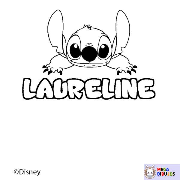 Coloración del nombre LAURELINE - decorado Stitch