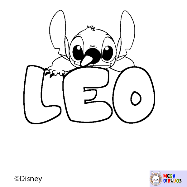 Coloración del nombre L&Eacute;O - decorado Stitch
