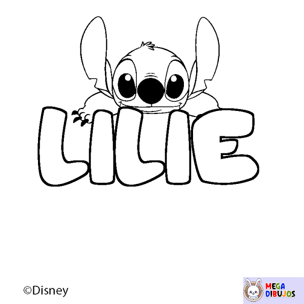 Coloración del nombre LILIE - decorado Stitch
