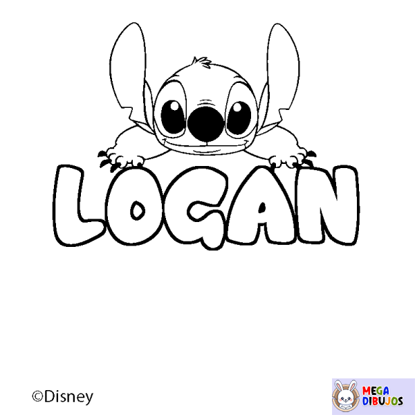 Coloración del nombre LOGAN - decorado Stitch