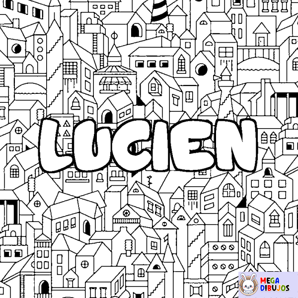 Coloración del nombre LUCIEN - decorado ciudad