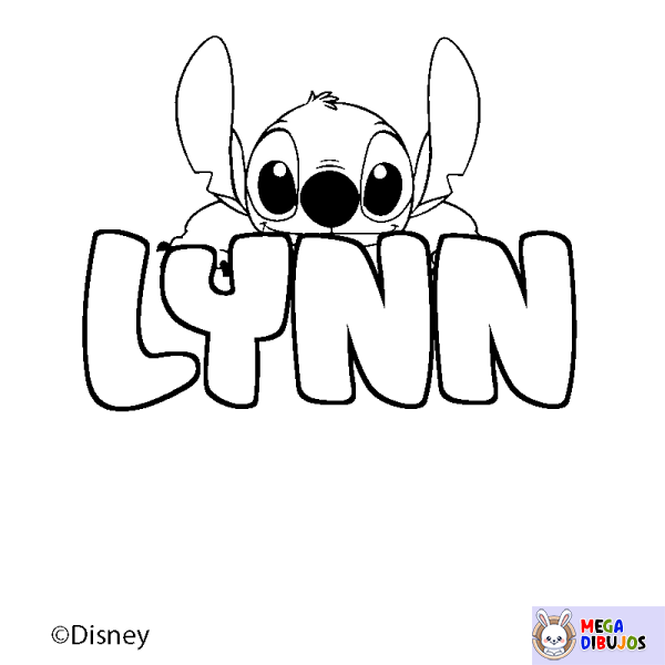 Coloración del nombre LYNN - decorado Stitch