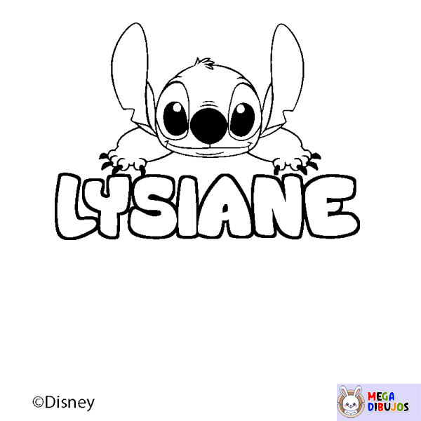 Coloración del nombre LYSIANE - decorado Stitch