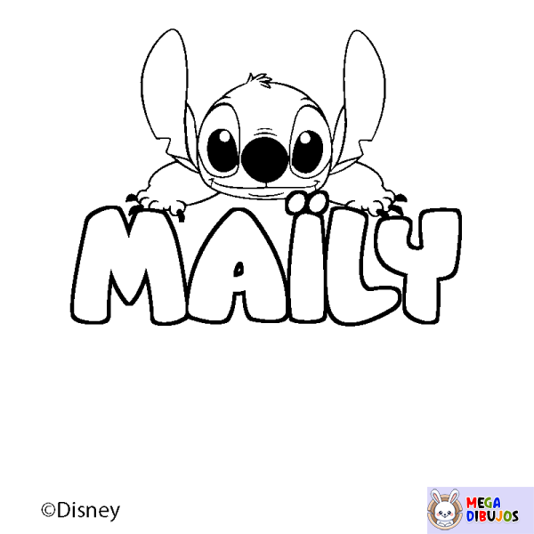 Coloración del nombre MA&Iuml;LY - decorado Stitch