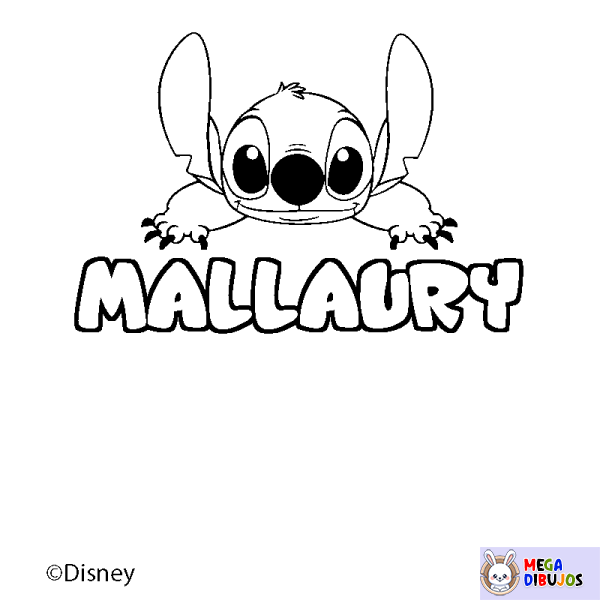 Coloración del nombre MALLAURY - decorado Stitch