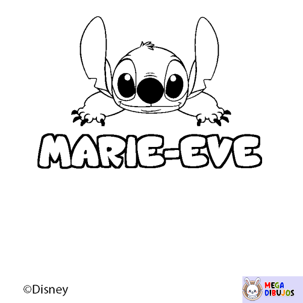 Coloración del nombre MARIE-EVE - decorado Stitch