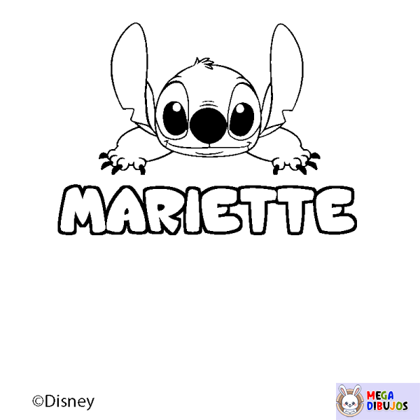 Coloración del nombre MARIETTE - decorado Stitch