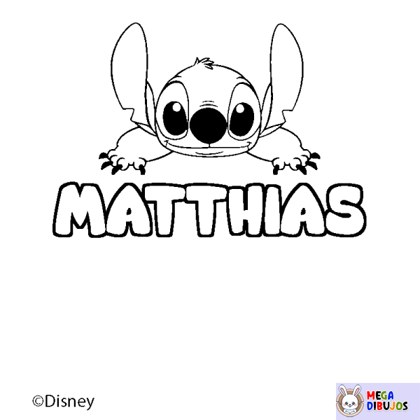 Coloración del nombre MATTHIAS - decorado Stitch