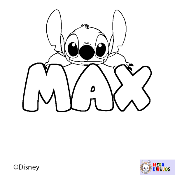 Coloración del nombre MAX - decorado Stitch
