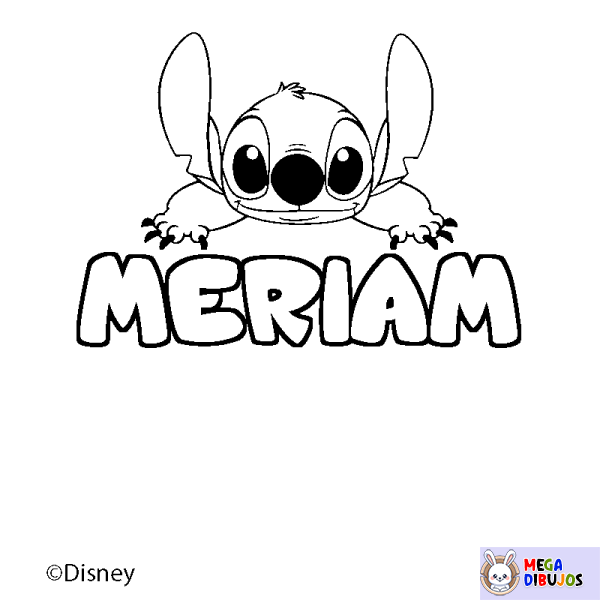 Coloración del nombre MERIAM - decorado Stitch