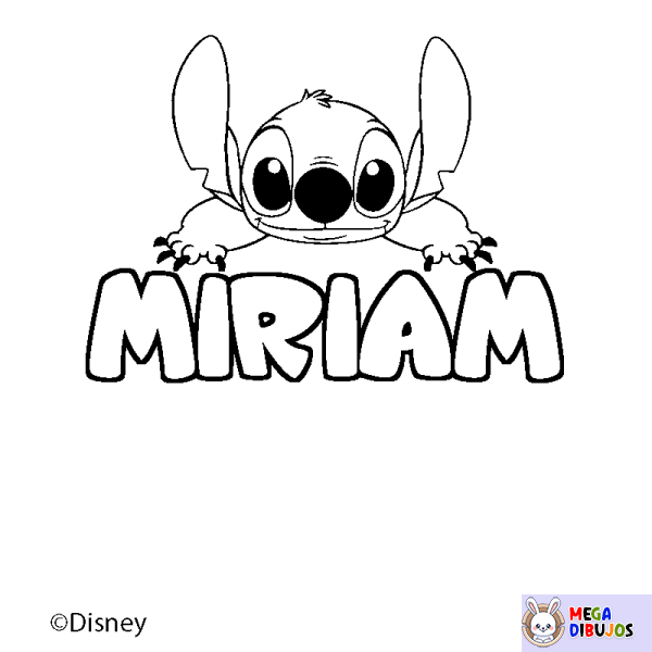 Coloración del nombre MIRIAM - decorado Stitch