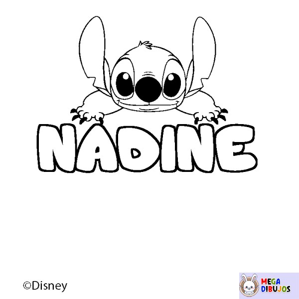 Coloración del nombre NADINE - decorado Stitch