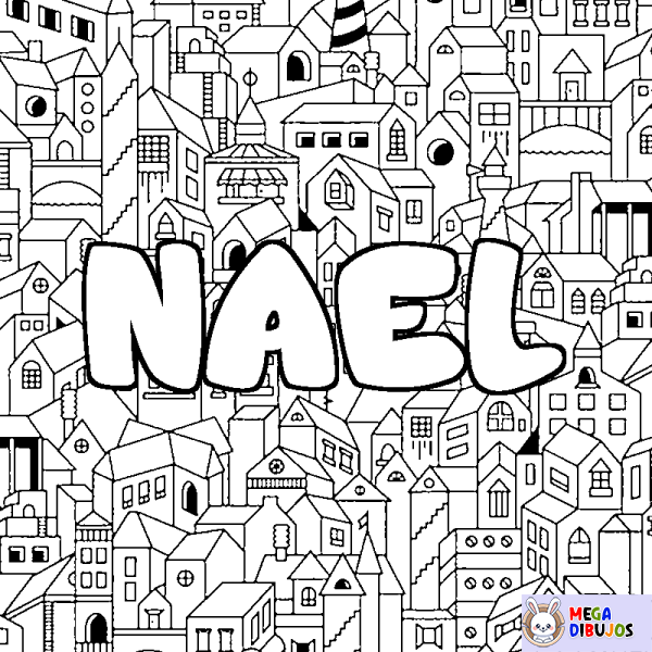 Coloración del nombre NAEL - decorado ciudad