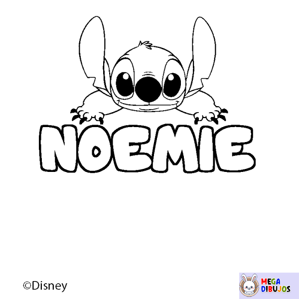Coloración del nombre NOEMIE - decorado Stitch